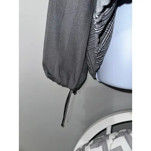 Ruti Gray Plaid Pullover Hoodie Drawstring Hem Long Sleeve S/M Size 4 - Image 3