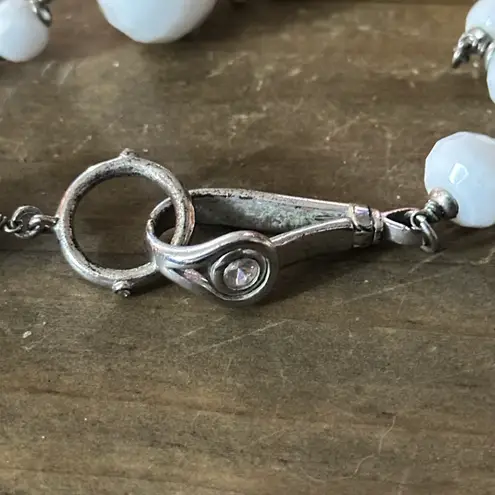 Henri Bendel Vintage lucite, crystal and safety pin long necklace