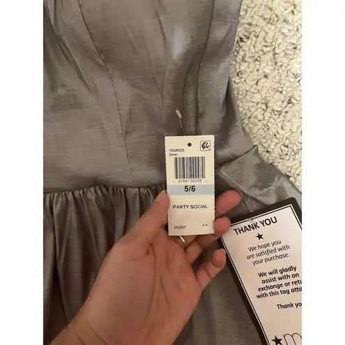 B Darlin Women’s Spaghetti Strap High Low Grey Sweetheart Cocktail Dress NWT Size undefined