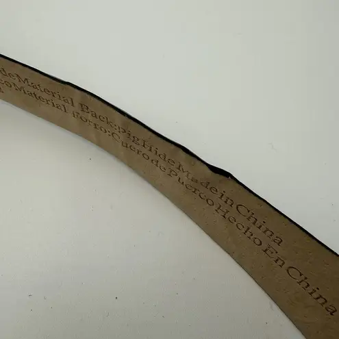 George Dark Brown Gold Double Metal Detail Belt Faux Leather Size Large