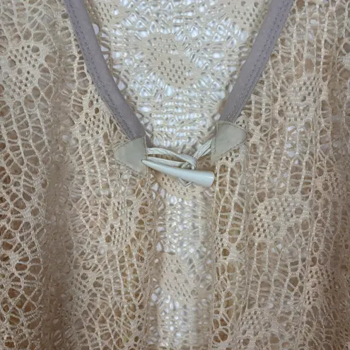 My Pretty Angel Crochet Linen Blend Sleeveless Vest Boho Festival Medium