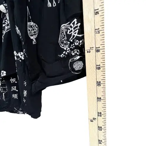 Soft Surroundings Tunic Top PL Black Pagoda Lantern Asymmetric Blouse Lagenlook