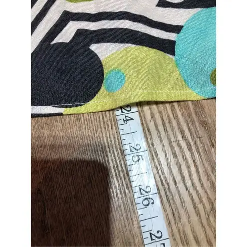 Dress Barn  Women's Floral Geometric Skirt Linen Knee Length Green Black Size 8 me - Image 8