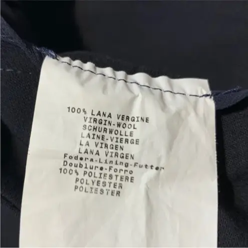 Armani Collezioni Deep Navy Blue 100% Virgin Wool Trouser Pants