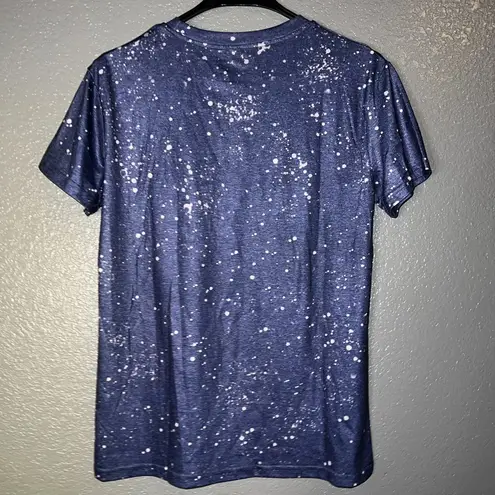 Horror Movie Characters Bleach Tie Dye Graphic Tee Small 80s 90s Icons Blue