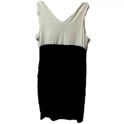 Enfocus Studio En Focus Studio Black & White Sleeveless V-Neck Bodycon Size 12 Dress