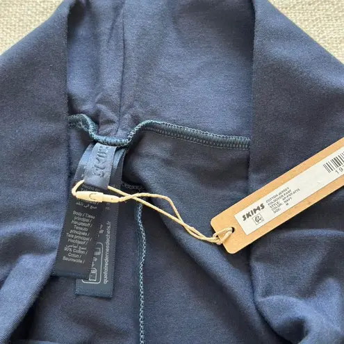SKIMS Cotton Jersey Foldover Pant in Navy, Size Medium