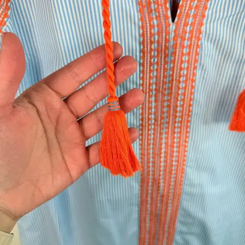 Gretchen Scott Designs Blue Striped Odessa Embroidered Tunic Dress With … Size L