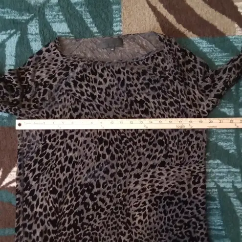 Nili Lotan Black and Brown Leopard Long Sleeve Top See Through Womens Xs