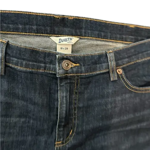 Duluth Women's Straight Leg Jeans Size 16 Blue Denim Classic Style inseam 29
