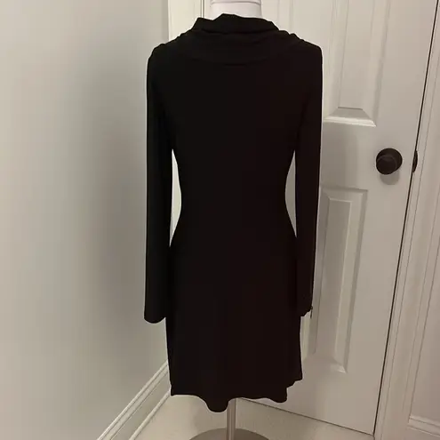 Joseph Ribkoff Black Cowl Neck Zipper Detail Dress