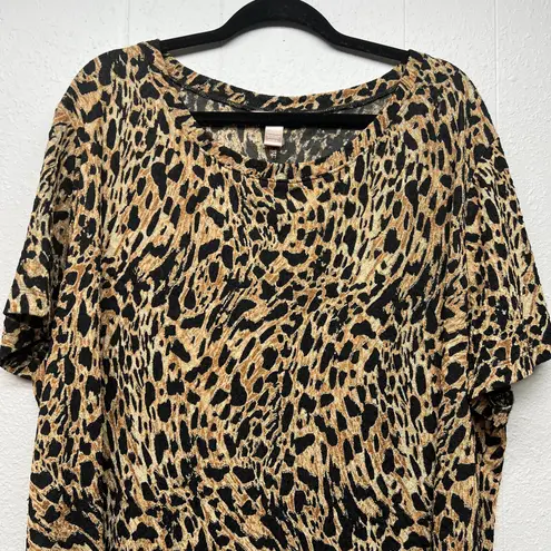 White Stag Animal Print Top Women 4X Casual Stretch Workwear Party Event Evening