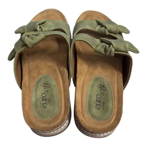 Eurosoft Green Knot Slide Sandals Size 7 Women’s Comfort Slip