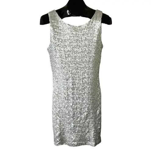 Crystal Doll  Full Silver Sequine Mini Dress