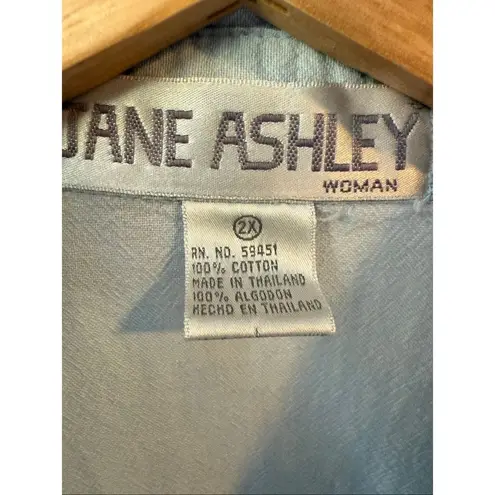 Jane Ashley Vintage 80’s light blue beaded and embroidered button-down shirt