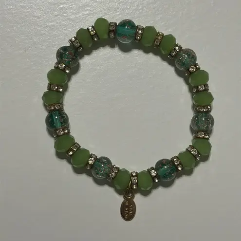 🇮🇹 Murano Glass Stretch Bracelet, Beads & spacers with cubic zirconia crystals