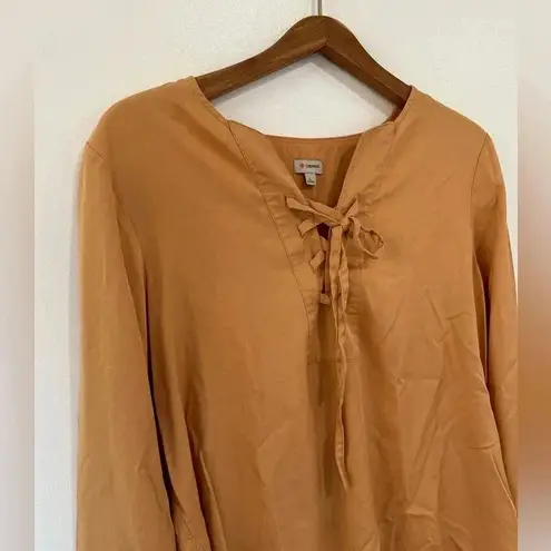 Daniel Cremieux Cremieux 100% Lyocell Tencel Nicole Women’s Blouse Large Mustard