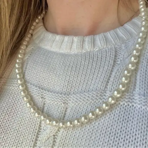 White Pearl Necklace Vintage “Dierdre” 23.5” Classic Simple Layering Feminine