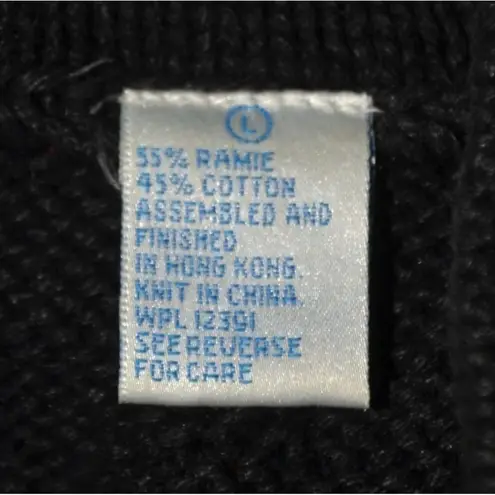 Vintage Portraits by Northern Isles Black Floral Hand Knitted Sweater Size L Size L