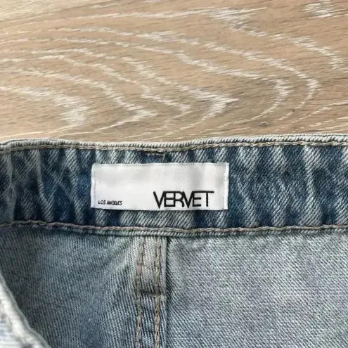 Vervet  by Flying Monkey Rigid Button Up High Rise Denim Shorts