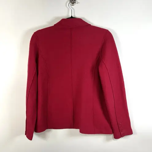 Eileen Fisher  Merino Wool Red Easy‎ Unstructured Blazer Sweater Size PS Designer
