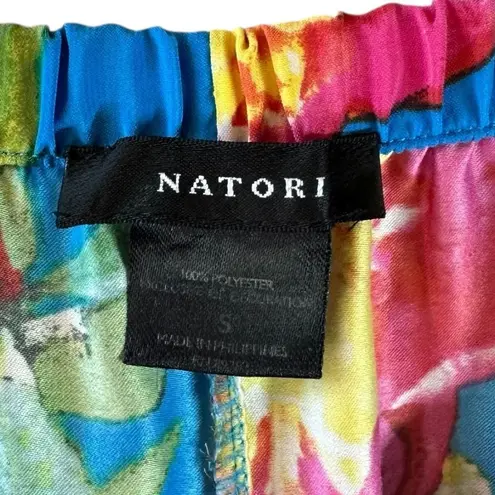 Natori Blue Floral Silky Cypress Pajama Pants Size Small