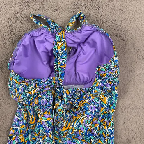 NWT Sunsets Pansy Fields Elsie Tankini Top Floral 2 Way Wear 36E/34F/32G Beach Size XS