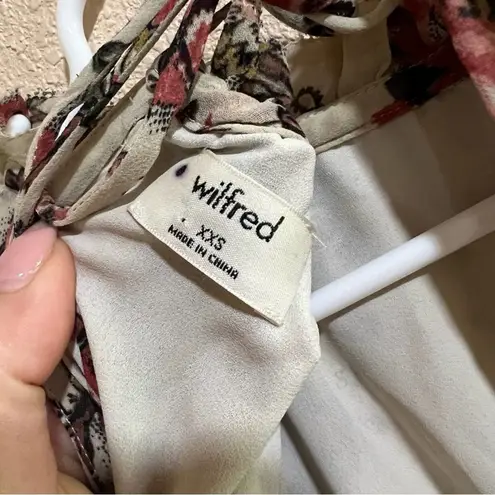 Wilfred Aritzia Lamare floral open back oversized mini dress XXS