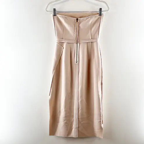 Elizabeth and James Sierra Strapless Pencil Midi Dress Blush Pink 2