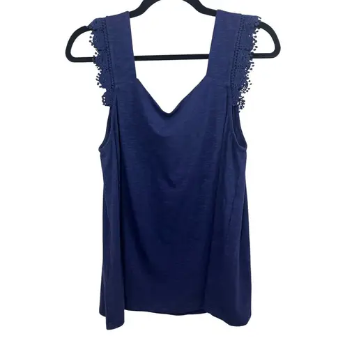 Soft Surroundings Na Pali Coast Top Womens Tank Top Large Crochet Lace NWT