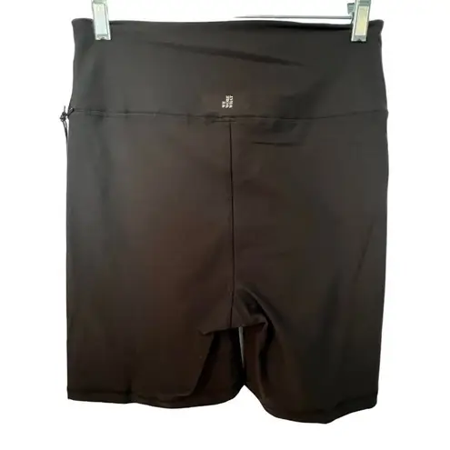 We Wore What Womens High Waisted Lace Up Biker Gym Shorts Black Size Medium New