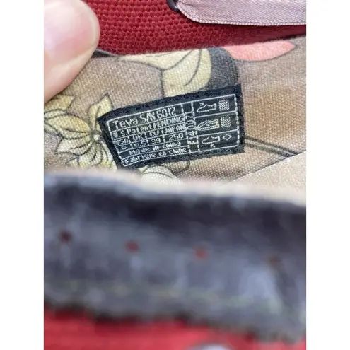 Teva Ballet Flats 6012 Womens Size 8 Red Slip On Comfort Pink Bow Casual Shoe