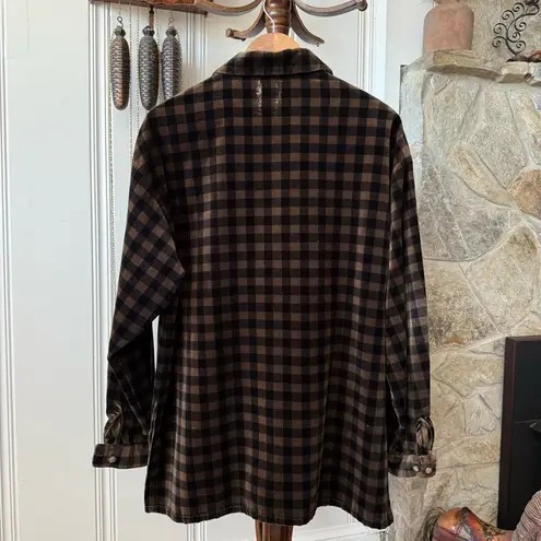 Vintage Velvet Gingham Plaid Oversized Button