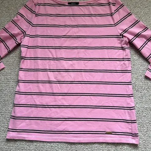 I’m NYC Women’s Pink and Black Striped Long Sleeve Top Sz SP