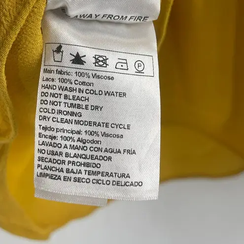 Ba&sh Fox Camisole Size Medium Tank Cami Yellow Picot Trimmed Crepe Straps VNeck