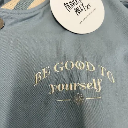 Princess Polly  Riley Oversized Bomber Jacket in Blue