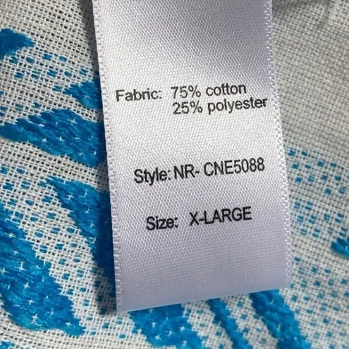 Elan Womens White Blue Geometric Print Halter Neck Mini Dress Beach Cover Up XL