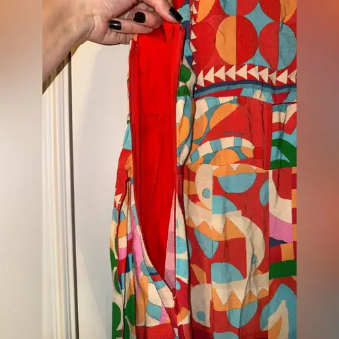 Farm Rio  Cutout Halter colorful Jumpsuit Size XS