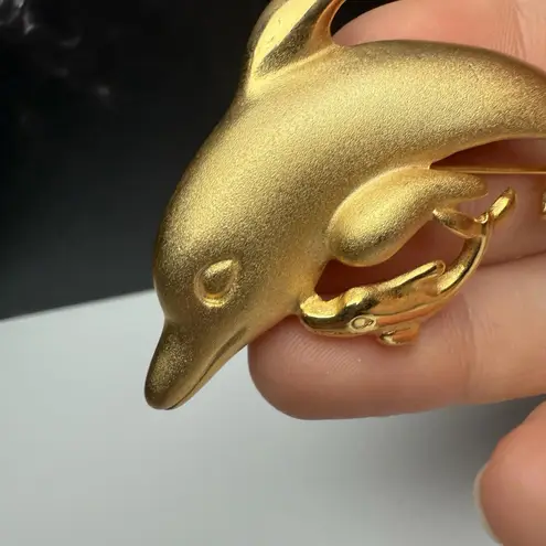 Dolphin Brooch Pin Lot Of 2 Sea Life 1 Gold Tone 1 Two Tone