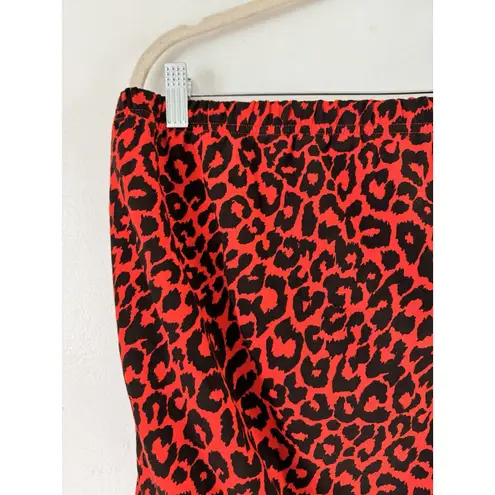 NWT New York & Co Red Leopard Animal Print Tube Top Womens Size Large