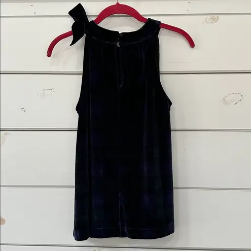 Vineyard Vines  Velvet Blackwatch Sleeveless Top Bow  XXS
