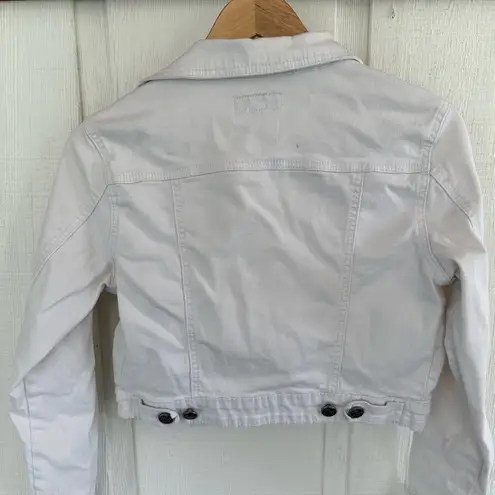 Earl Jeans White Cropped Denim Jacket