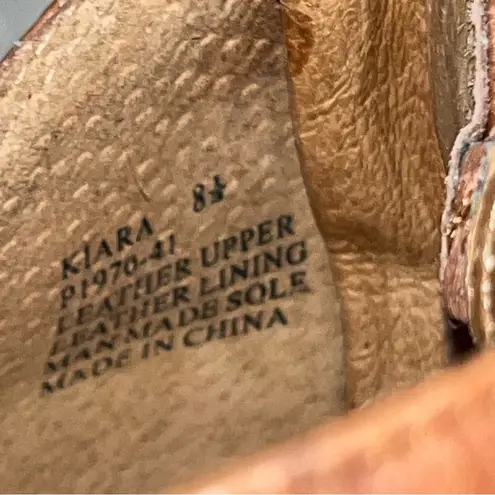 Miz Mooz Brown Leather Kiara Cork Wedge Espadrille Sandals Shoes size 8.5