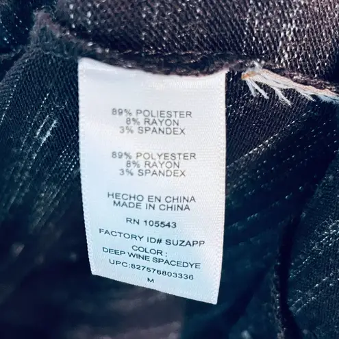 Daisy Fuentes Space Dye Wine Open Cardigan