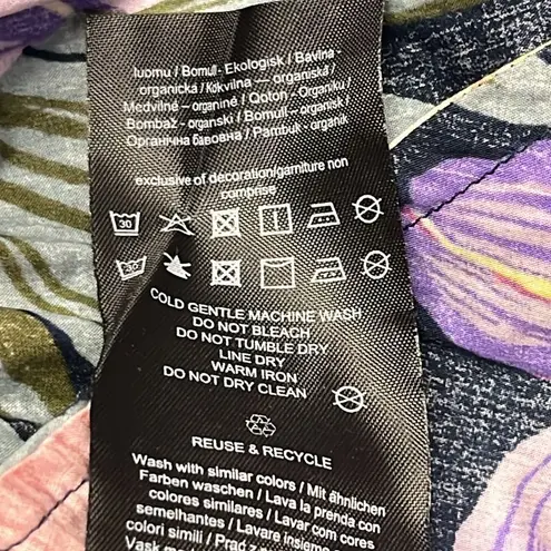 YAS Flower AOP Organic Cotton 3/4 Sleeves Sky Captain Short Dress US(0