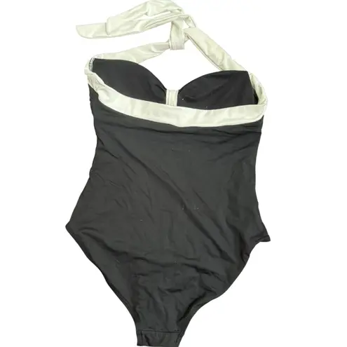 NIP TUCK Swim Women Color Block Black and White One Piece Swimsuit Size 6