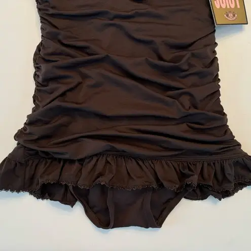 Juicy Couture  Grant Halter Swimdress One Piece Y2K Small NWT Neutral Chocolate