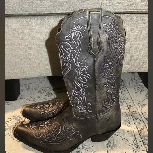 Dingo Flirty N' Fun Embroidered Cowboy Boots Mid Calf Mid Heel