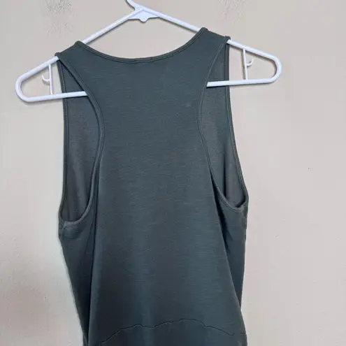 Monrow Sleeveless Shirred Bodycon Tank Dress Green Size L