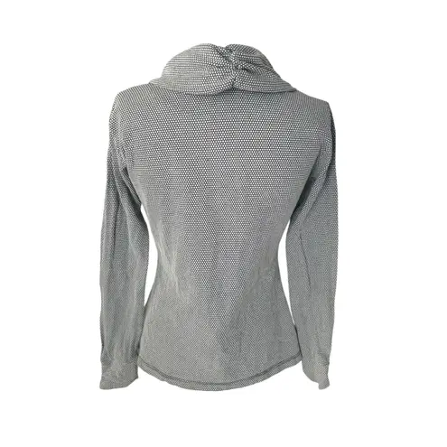 ALBION FIT Cowl Neck Long Sleeve Top – Black/White Geometric Dot Women's Size M